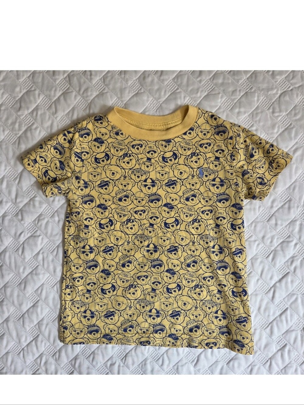 Polo Ralph Lauren Yellow Polo Bear All-Over Print T-Shirt - Size 5